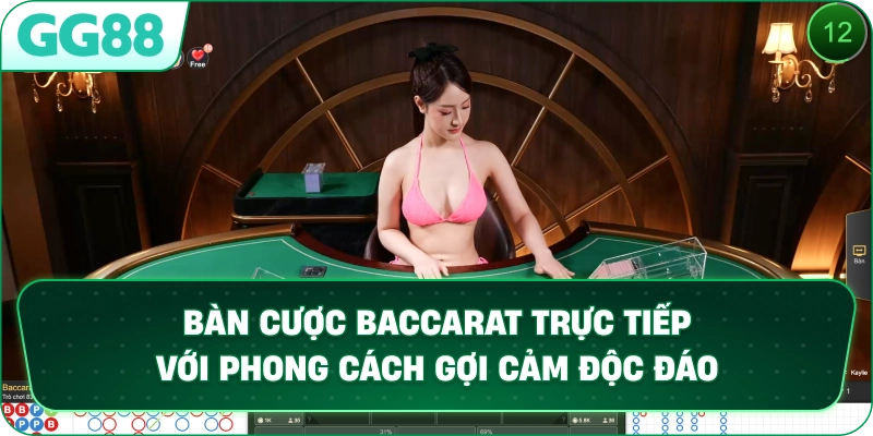 Bàn cược Baccarat trực tiếp với phong cách gợi cảm độc đáo.